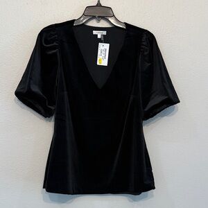 Tyler Boe Black V-Neck Puff Sleeve Blouse